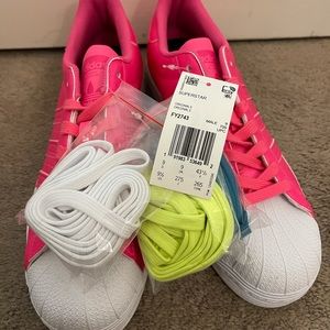 Adidas SuperStar “Solar Pink” M Sz 9.5 / W Sz 11